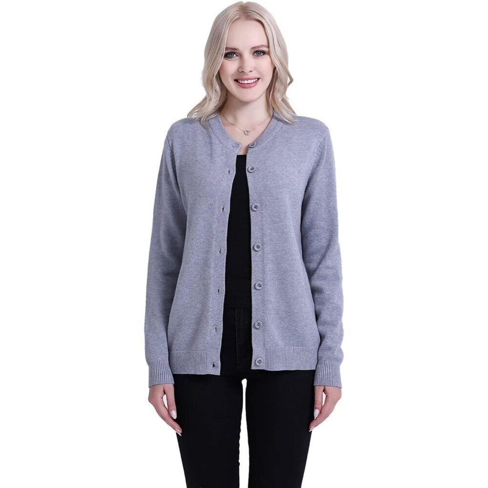 Women's Cotton Blend Button-Down Cardigan Sweater Medium Warm Soft Comfortable